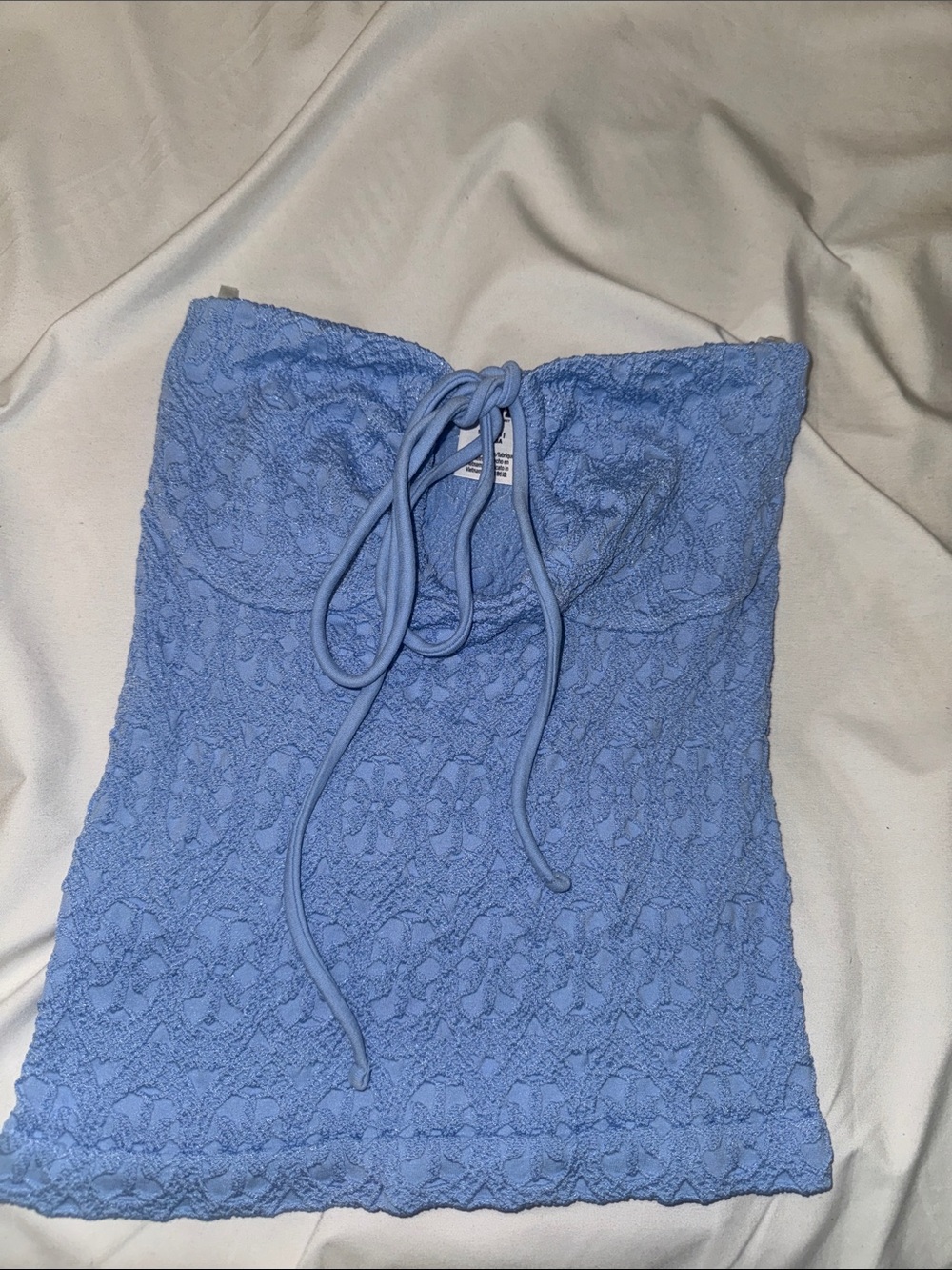 PINK Victoria's Secret Light Blue Lace Tube Top